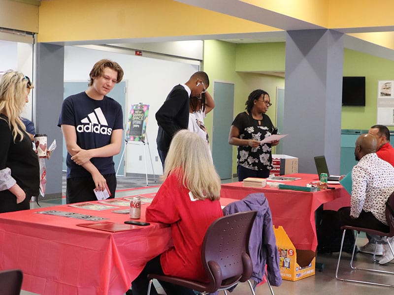 Prospective students visit with CCAC staff